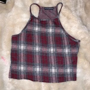 Barely worn plaid Brandy Melville Crop Top!